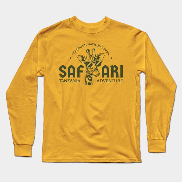 Giraffe Safari Tanzania Long Sleeve T-Shirt by Supertrooper